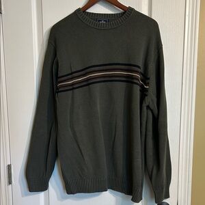 Men's Olive Sweater with Stripes